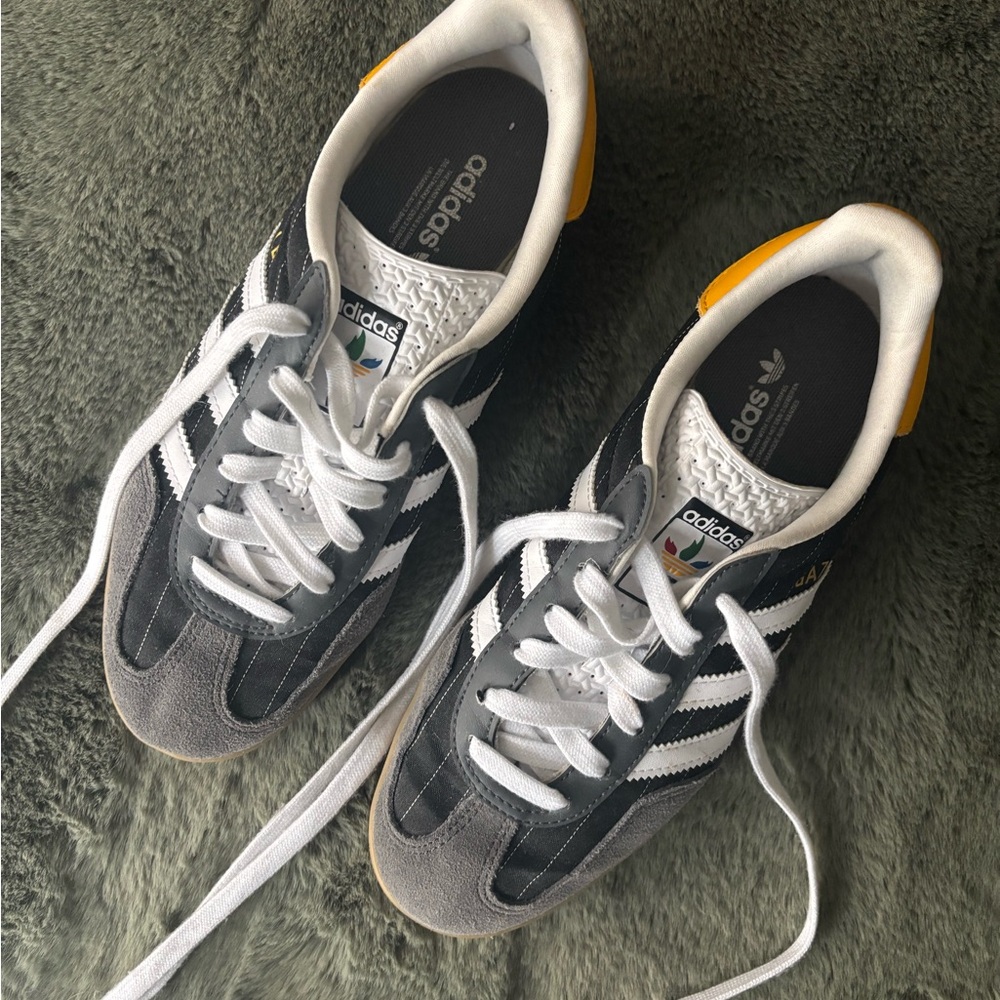 Adidas Gazelle Grey, White and Yellow Sneakers